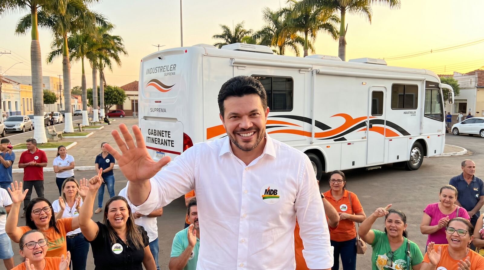 Acácio Favacho com motorhome Gabinete Itinerante